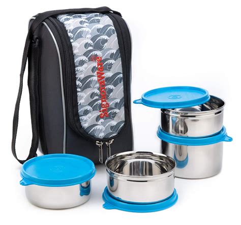 signoraware executive max fresh stainless steel lunch box set|signoraware lunch box set.